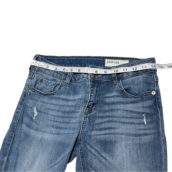 Pistola Blue Distressed Ankle Zip Size 28 - Picture 5 of 12